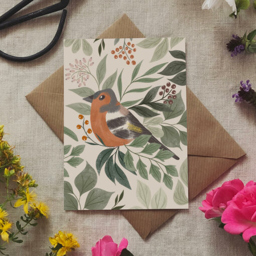 přání Pěnkava lístečky